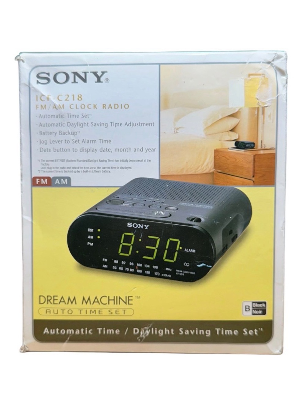 Sony Dream Machine Clock Radio - White with Yellow Label